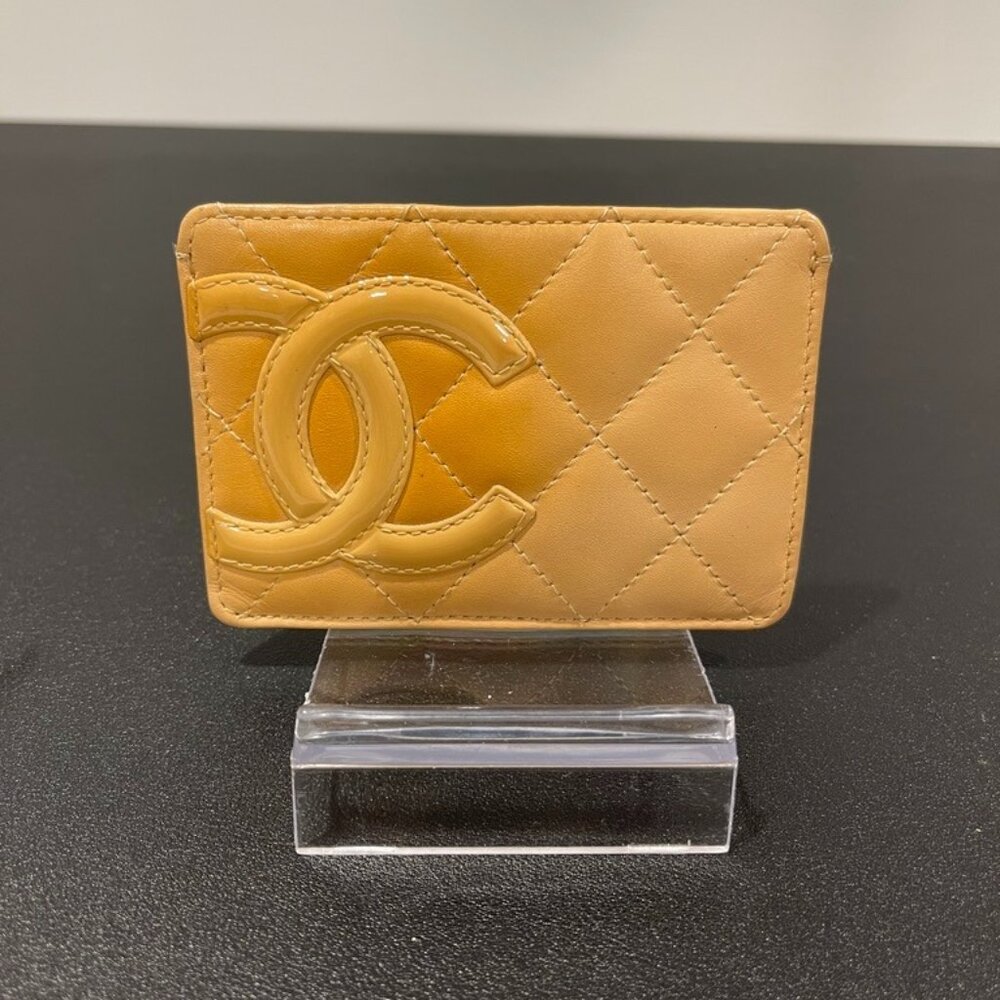 Chanel Beige Quilted Cambon Ligne Card Holder (55819)